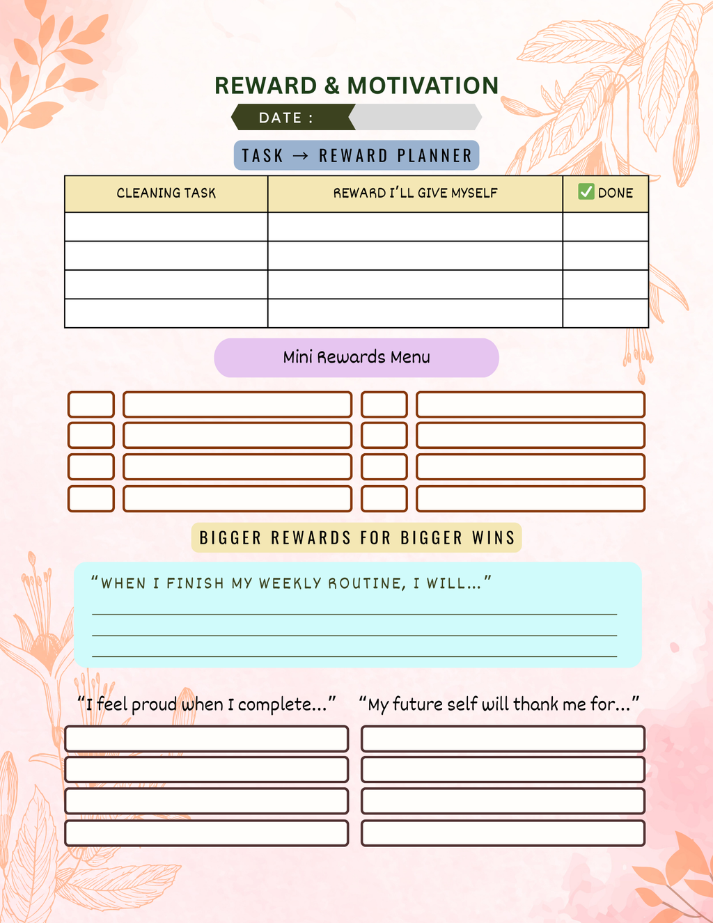 2026 ADHD Cleaning Planner – Printable & Editable PDF for Organized Home