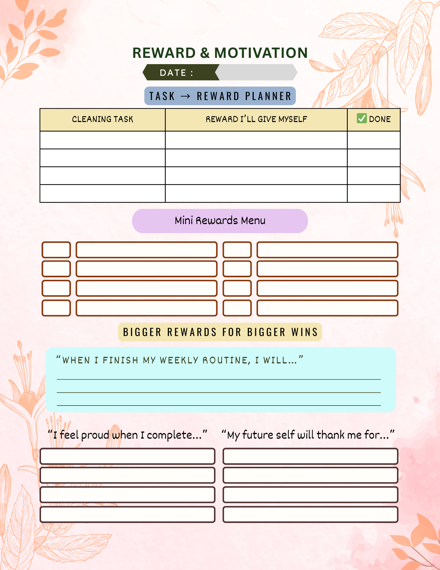 2026 ADHD Cleaning Planner – Printable & Editable PDF for Organized Home